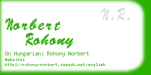 norbert rohony business card